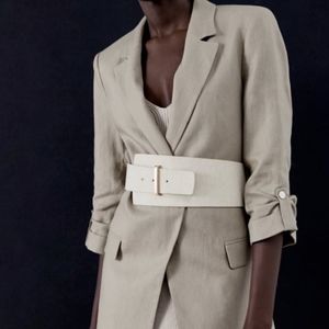 ZARA Ecru Wide Sash Belt